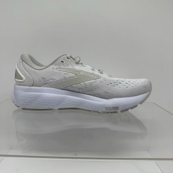 Brooks Ghost 16 White Gray 1204071B151 Running Shoes Sneakers Women’s Size 8 - Picture 3 of 9
